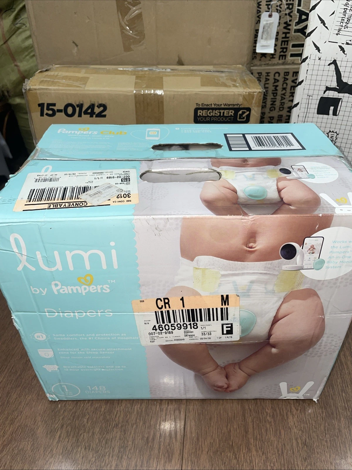 Lumi by Pampers Smart Newborn Diapers Size 1 (148 Count, 4-7 lbs)