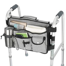 Double Sided Walker Bag Organizer Pouch Tote for Rollator and Folding Walker ...