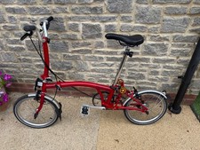 Brompton M3L Folding Bike - Red, 2021 year, Excellent Condition with Easy Wheels