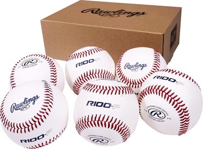 Rawlings High School Level, R100-P Practice Baseballs, Box of 6 Balls
