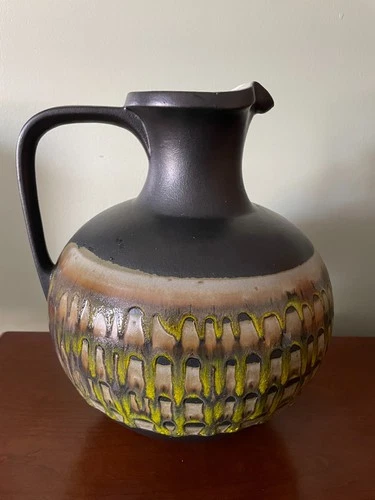 Haeger Pottery Lava Drip (Rare Lime) Glaze Pitcher by Alrun Osterberg # 4141