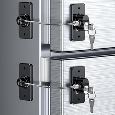 2 Pack Refrigerator Locks with 4 Keys and Adhesive, Child Safety Fridge Lock for