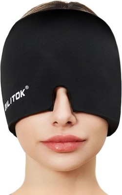 EXQUISLIFE Migraine Headache Relief Cap, Gel Ice Head Wrap, Hot and Cold Therapy