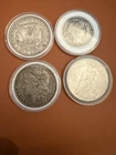 1890 & 1879-O Morgan Dollars + 1925 Peace Dollar + 1897 Barber Half Dollar – U.S