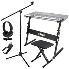 Pyle Heavy-Duty Keyboard Accessories - Includes Z Shape Keyboard Stand Black 