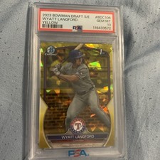 2023 Bowman Chrome 1st WYATT LANGFORD Yellow Sapphire /75 PSA 10 Rookie Card