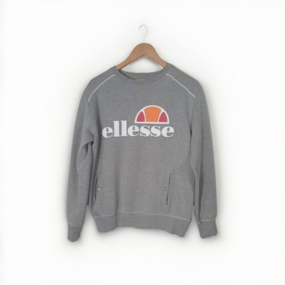 Ellesse Sweatshirt Jumper Size Small S Grey Logo Retro 90s Sports Vintage Unisex