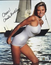 CHRISTIE BRINKLEY SIGNED AUTOGRAPHED 8x10 PHOTO SI SWIMSUIT MODEL BECKETT BAS