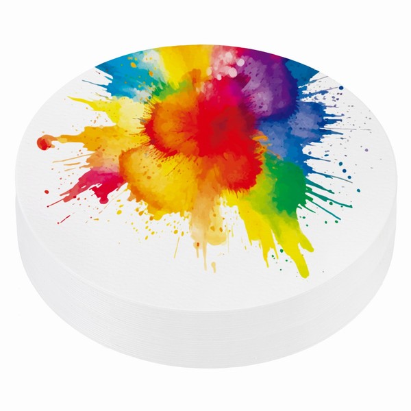 60 BläTter Aquarellpapier Rund 140Lb/300 Gsm, 5 Zoll, FüR Kunstmalerei-image