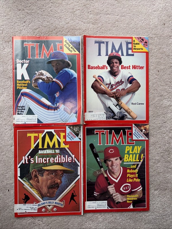 Time Magazine Baseball! Pete Rose, Billy Martin, Rod Carew, Dwight Gooden -  4