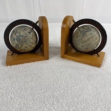 Pair of Vintage 1970s Spinning World Map Glob...