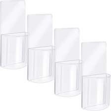 4 Pieces Wall Mount Remote Control Holder Self Adhesive Pen Holder for Wall A...