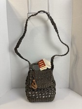 Esprit Shoulder Bag Purse Open Weave Jute Rop...