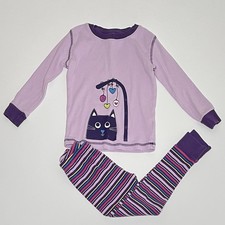 Kirkland Signature Girls 5 Organic Cotton Pajamas Kitty Print Snug Fit Sleepwear