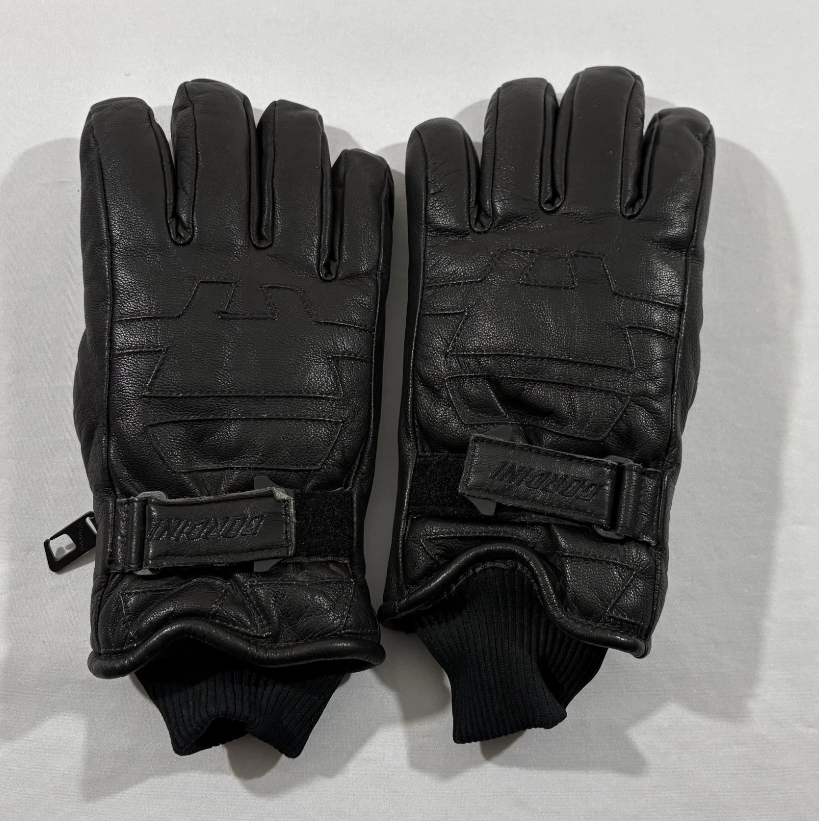 Gordini VTG Black Mens Winter Outdoors Leather Insulated Ski Gloves Zip Sz M