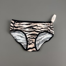 Vintage Victoria  s Secret Silky Smooth Natural Zebra Print Panty Soft Stretch