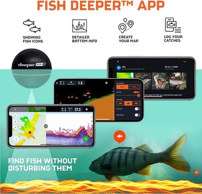 Deeper PRO+ 2 Sonar – Tragbarer Fischfinder Mit 9h Akku, OLED, Schwarz – Für Ufer & Boot Deeper PRO+ 2 Sonar – Tragbarer Fischfinder Mit 9h Akku, OLED, Schwarz – Für Ufer & Boot