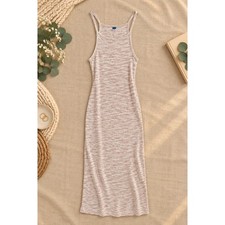Old Navy Women’s Ribbed Space Dye Maxi Dress Pearly Peach Coastal Resort SZ L