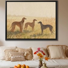 Watercolor Painting Dog Afghan Hound Wall Art Canvas Print Living Room Decor