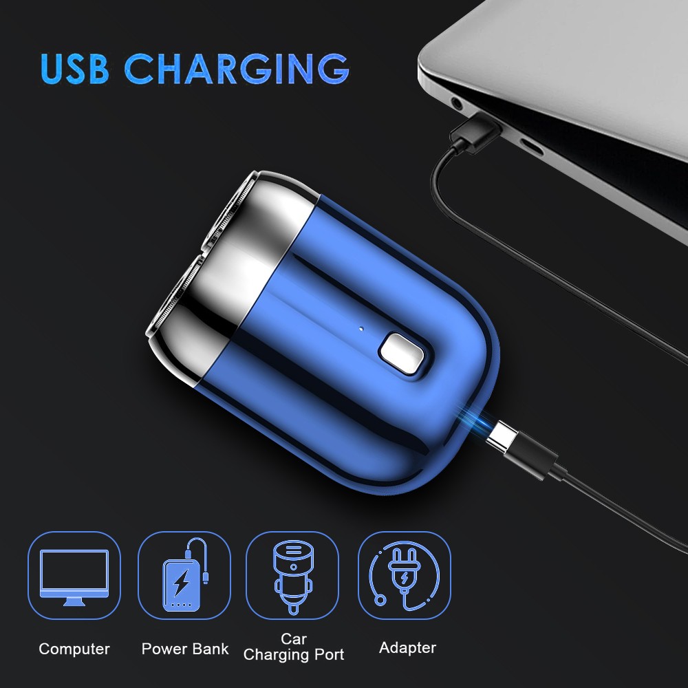 New Model Upgrade Electric Shaver, Mini Dual-Head Waterproof USB Razor for Men