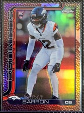 2025 TOPPS CHROME NFL JAHDAE  BARRON PIGSKIN REFRACTOR ROOKIE SSP BRONCOS