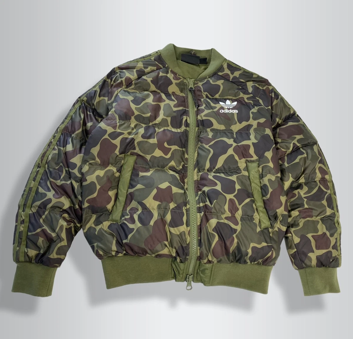 Adidas originals pharrell williams camo puffer jacket top