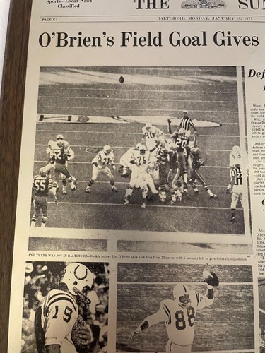 VTG CIRCA 1971 BALTIMORE COLTS SUPER BOWL V METAL FOOTBALL PLAQUE JOHNNY UNITAS - Picture 4 of 7