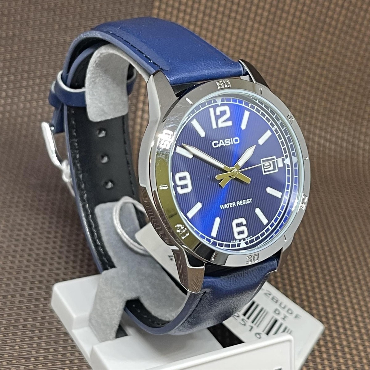 Casio MTP-V004L-2B Analog Blue Leather Quartz Men's Simple Casual