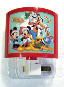 Disney Nightlight Mickey Mouse & Friend Holiday Merry Christmas All Ages Vintage