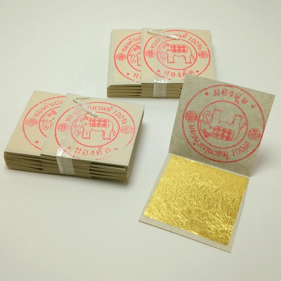 Mask Anti-aging 20 sheet 24k 100% pure gold leaf facial spa Edible Striking3.5cm - Image 3 of 4