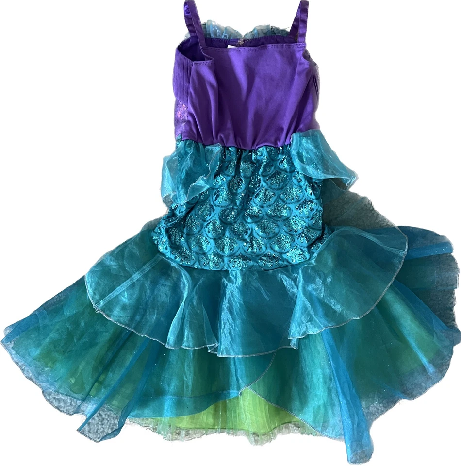 Disney Store Ariel La Sirenita Princesa Vestido Disfraz Niños Talla 4 Foto 2 de 4