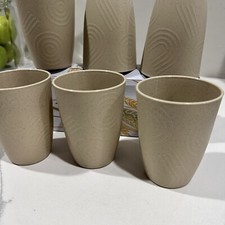 6 Pack Unbreakable Cups, Reusable Wheat Straw Cups, Kids Cup, BPA Free Beige