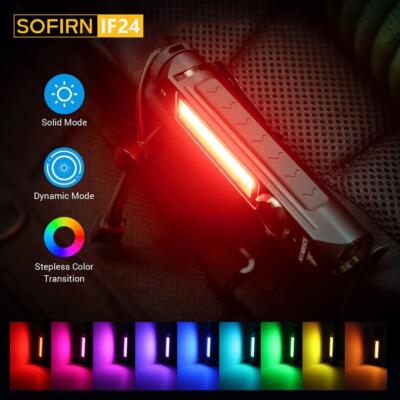 Sofirn IF24 RGB Flashlight 2000lm SST40 LED USB-C Rechargeable Torch IP66 Magnet