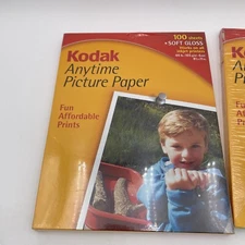 Kodak Picture Paper Soft Gloss 100 Sheets 8 1/2 X 11 Sealed Pkg And 1 Open Lot.