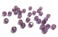 30 Pieces  4mm ROUND  LILAC PURPLE  SWAROVSKI CRYSTAL BEADS LOT