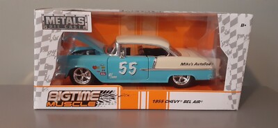1955 Chevrolet Bel Air Blue BIGTIME Muscle 1/24 Diecast Car Model