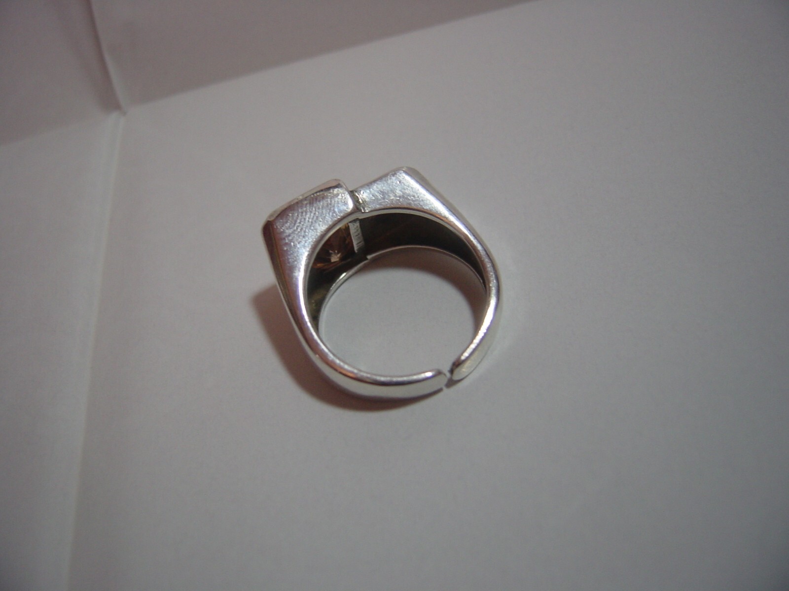 vintage Solid Silver Ring -GOOD LUCK Sparkling Cu… - image 4