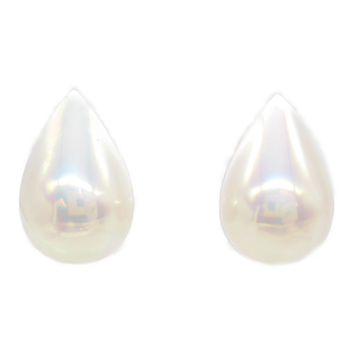 TASAKI Mabe Pearl Earrings K18 YG Yellow Gold White Used | eBay