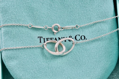 Tiffany & Co. Elsa Peretti Silver Double Loop Knot Pendant 16" Necklace - Picture 6 of 9