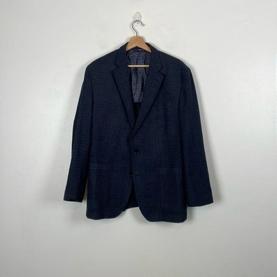 Ted Baker London Endurance Mens 44R 100% Wool Blue Pattern Sport Coat  Blazer