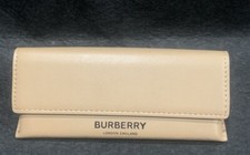 Burberry Camel Brown Soft Leather Eyeglass/Sunglass Magnetic Close Case Small
