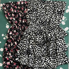 BUNDLE Sleeveless Mini Dress Black/Pink Floral + Leopard Print Forever21