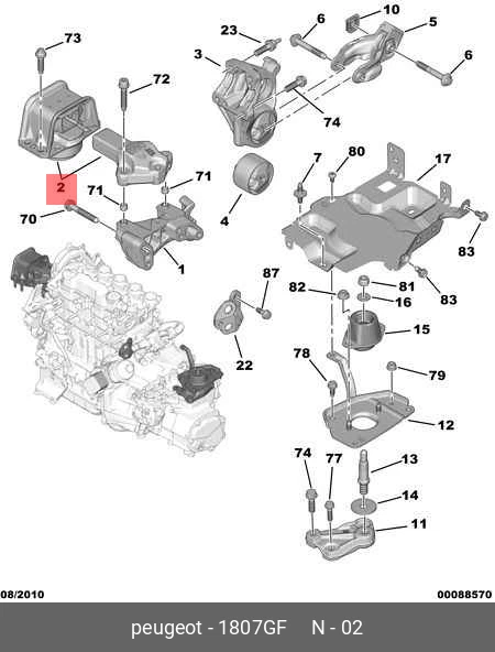 Support Moteur 3008 307 308 5008 Berlingo C4 Grand Picasso 1.6 Hdi 1807GF 1807X2 - Bild 4 von 4