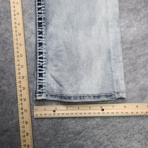 Rock Revival Jeans Men's 31x26 Clark Straight Embroidered Embellished Light Wash - Picture 12 of 13
