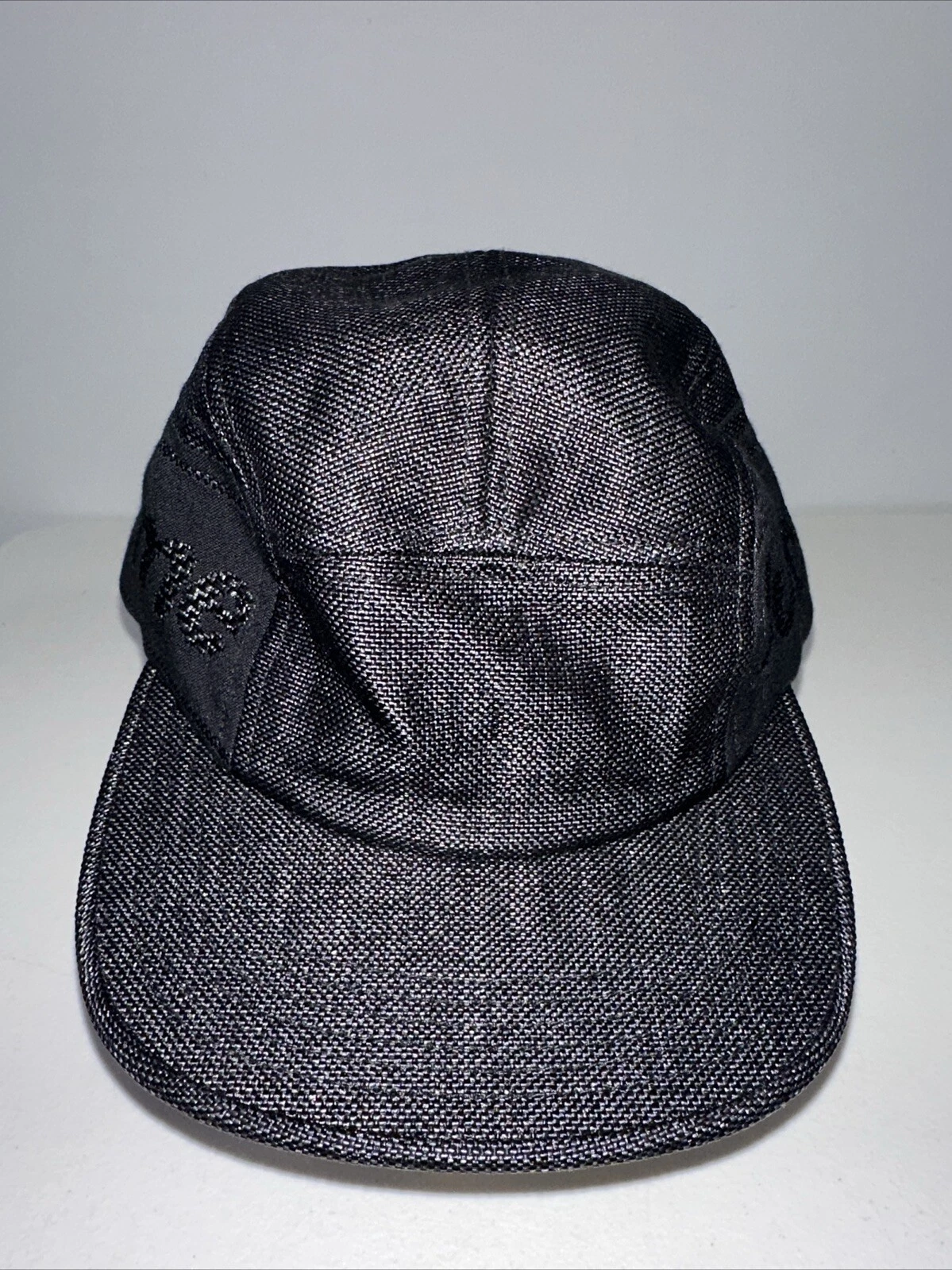 Casquette de camp logo tissé raphia SUPREME chapeau noir réglable fabriqué aux États Unis