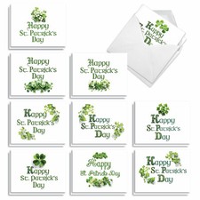 20 Asstd St. Patrick's Day Set 4x5.12" w/Env 10 Designs Elegant Shamrocks