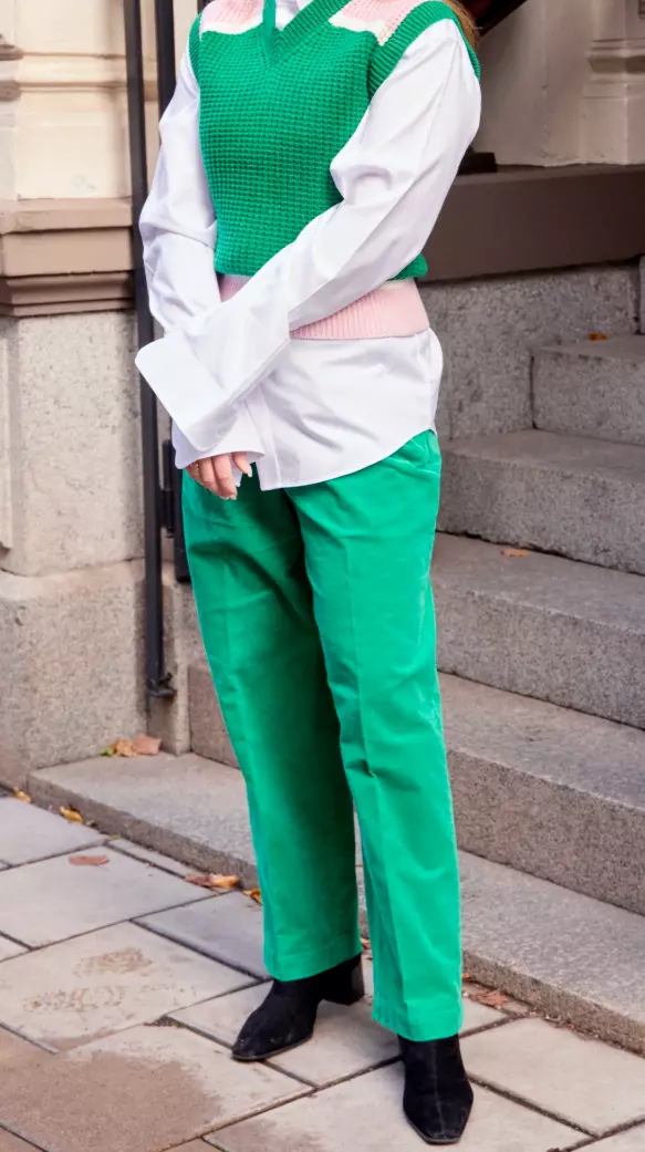 MARNI x Uniqlo Women Corduroy Wide-Fit Pleated Pants Green M NWT