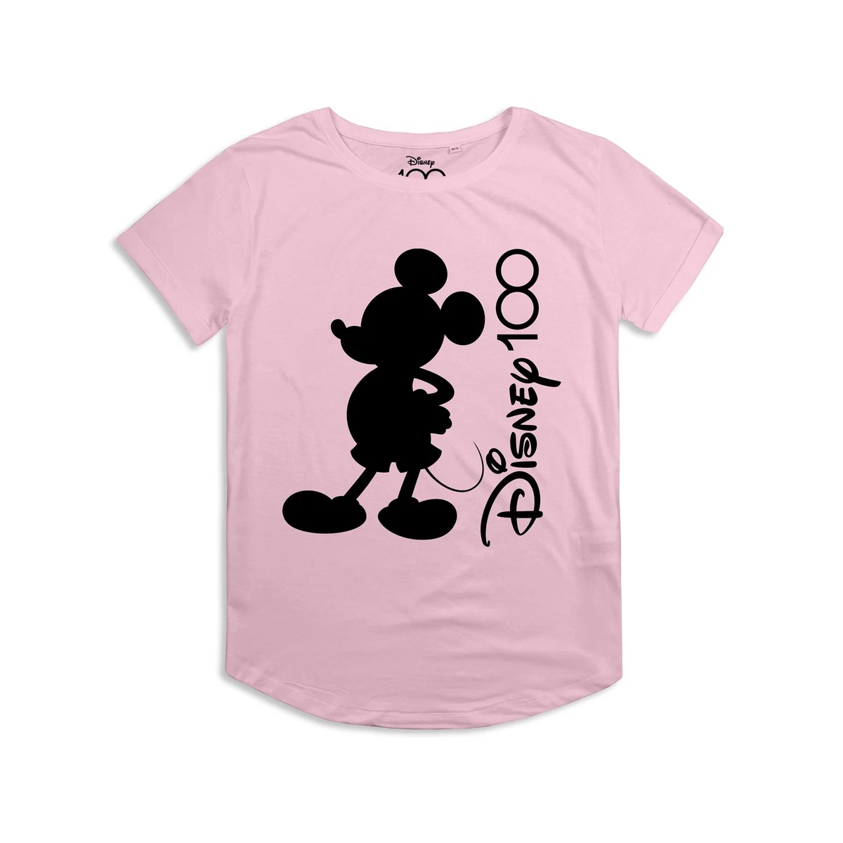 Disney Womens T shirt 100 Years Mickey Mouse Silhouette Disney100