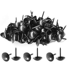 Piutouyar 200 Pcs Upholstery Tacks Antique Metal Thumb Tacks 9 x 13mm Black