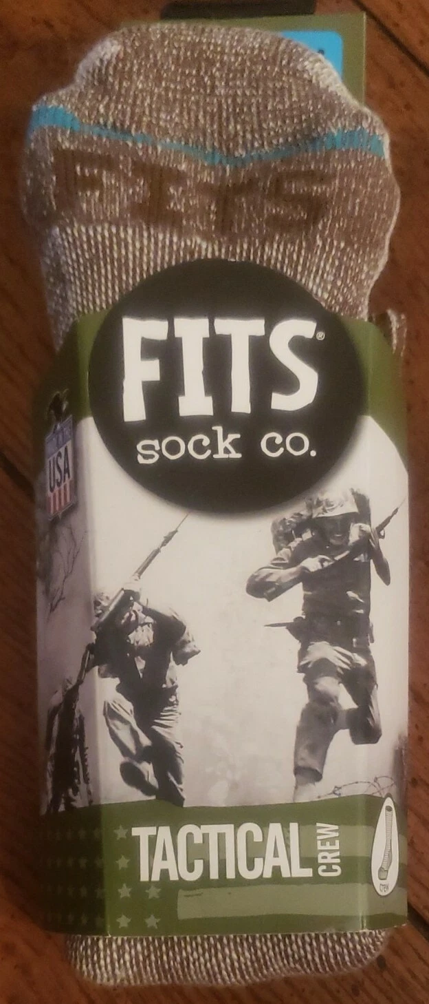 FITS Sock Co. Tactical Crew Hiking Socks Merino Wool Medium Coyote Brown